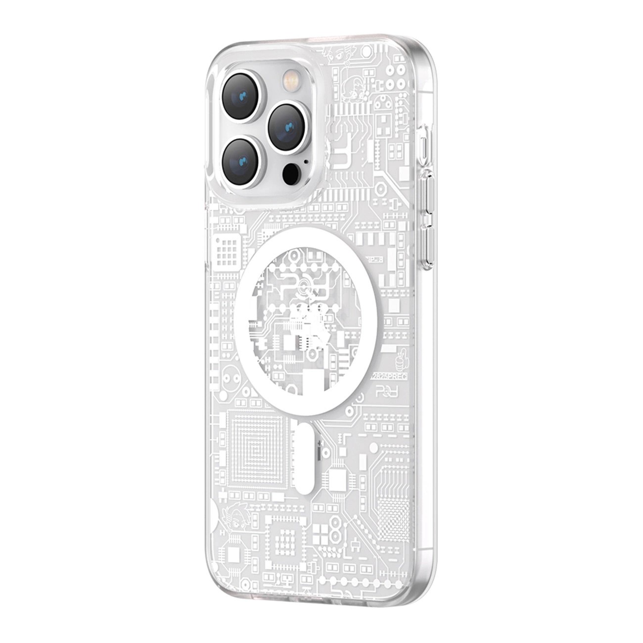 Husa Protectie Kingxbar Seria Geek Magnetica Magsafe Iphone 14 Pro Circuit Silver - 2 | YEO